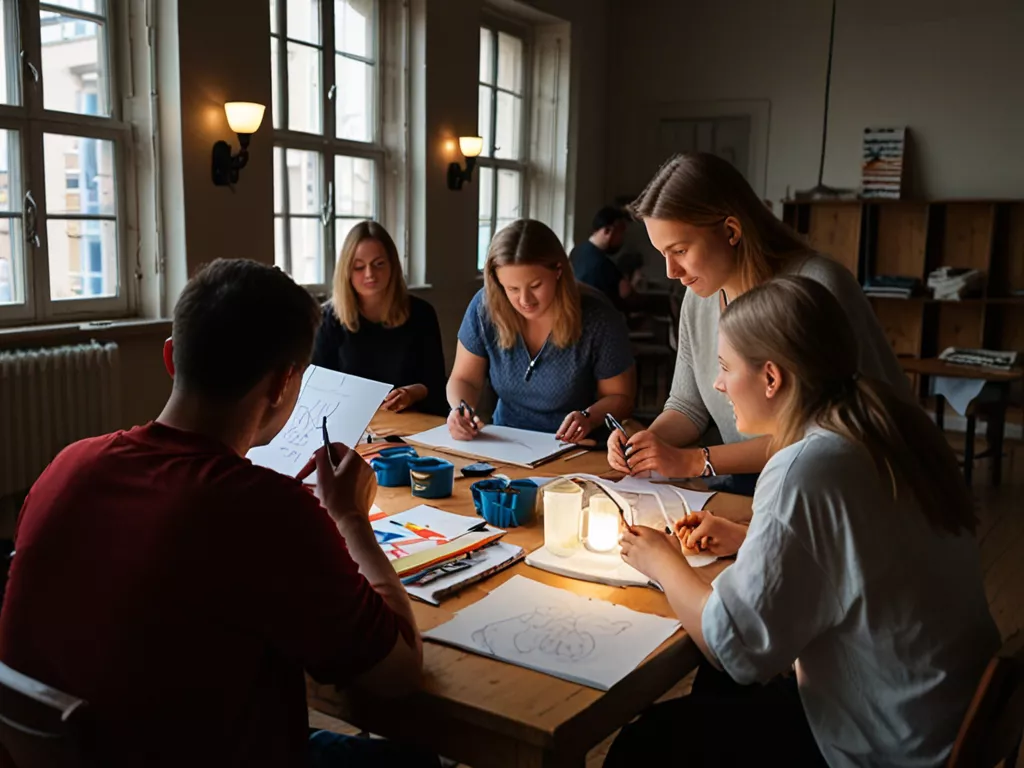 Sfeer tijdens een creatieve workshop