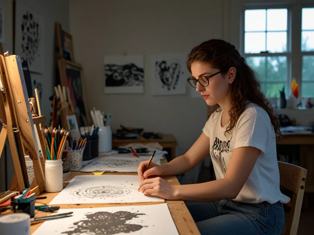 Werken in de atelierruimte